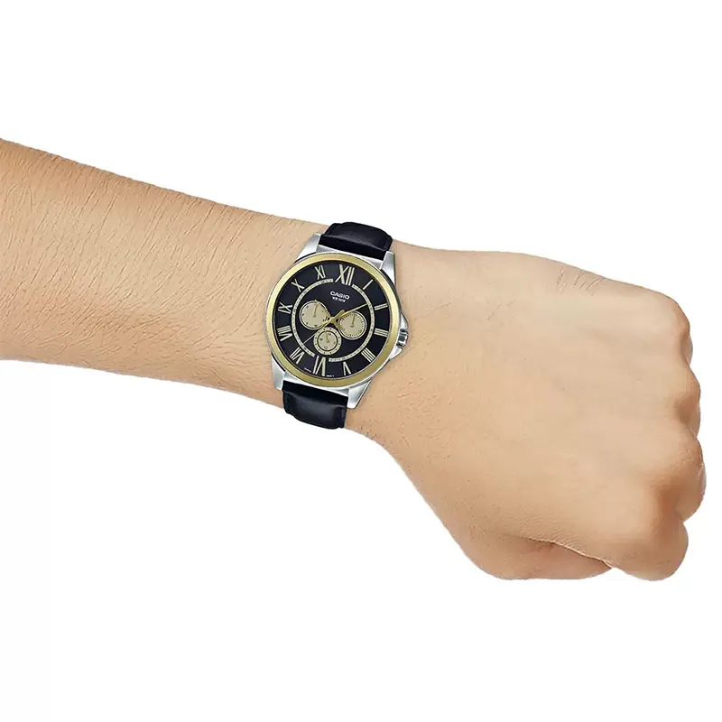 Casio MTP-E318L-1BV Black Dial Dual-tone Men's Watch